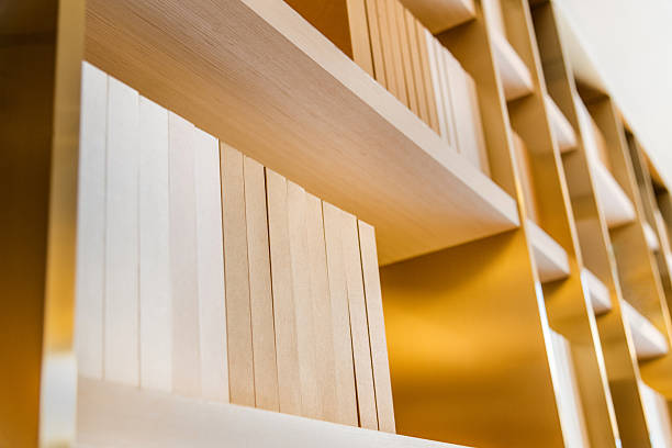 Many hardcover books on the bookshelf