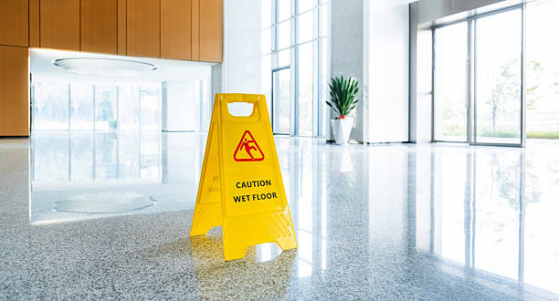 istock Caution wet floor sign on the floor 2230911136