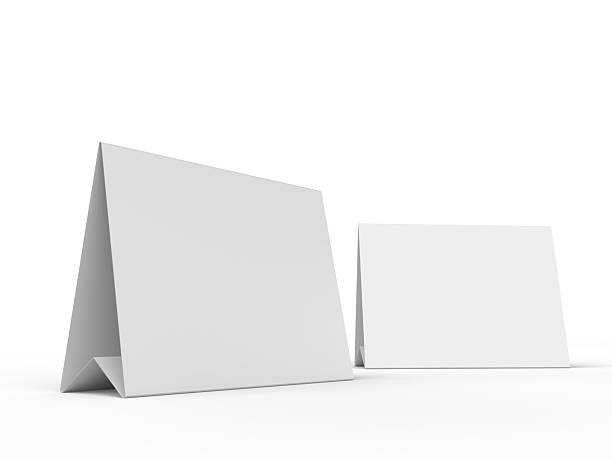 istock 3D realistic mockup of blank table sign tent cards in horizontal A4 format, isolated on background. Ideal for menu, restaurant, cafe, event, promotion, branding, ads, and marketing design projects. 2230911151