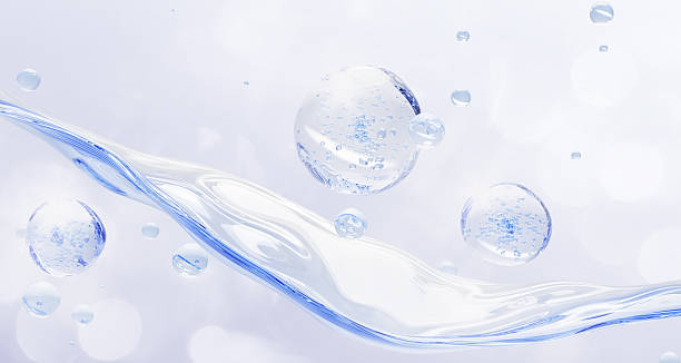 istock Aqua moisture gel cream texture 3d render bg. Water wave and blue liquid drops with bubbles. Hyaluronic acid, panthenol for skin care. Hydrating oil with niacinamide, peptides vitamin 2230918389