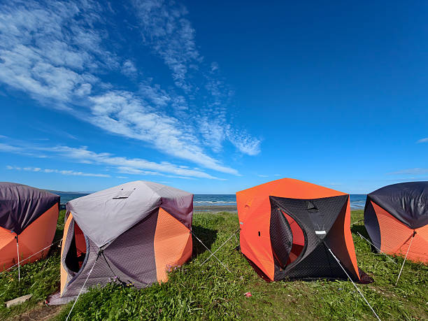 campground on the shore of the Arctic Ocean without people hiking traveling nature
