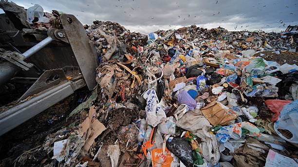 Garbage in landfills