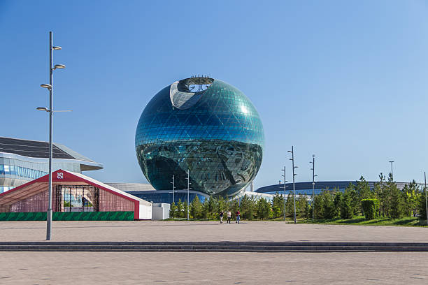 Astana, Kazakhstan (Qazaqstan), 21 jule 2025 - Nur-Alem Sphere, International Artificial Intelligence Center — a futuristic building in Astana. The central pavilion of EXPO-2017.
