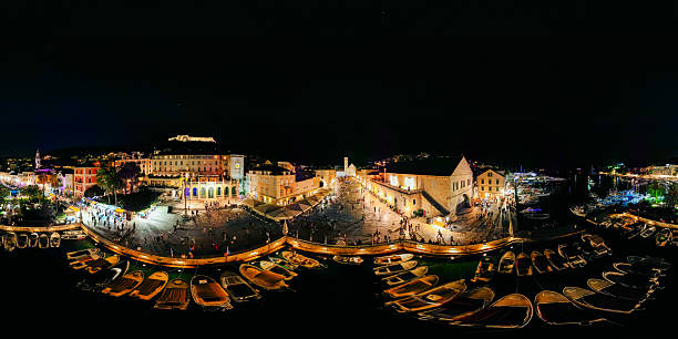 istock Night Panorama of Hvar Waterfront Square 2230934740