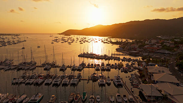 istock Sunset Over Martinique Harbour With Moored Sailboats 2230934829