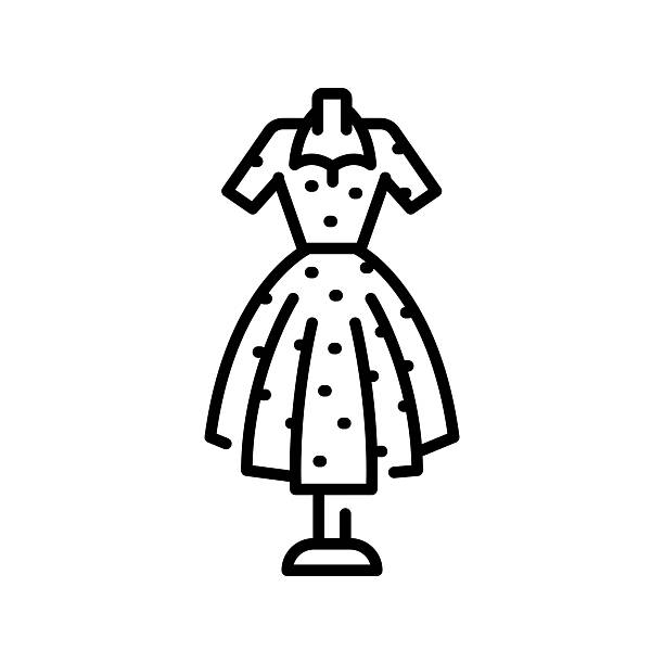 vintage fashion black line icon for digital and print projects. Minimal clean icons for apps and websites. Modern simple icons for UI UX and branding