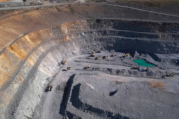 istock View gold mining quarry with quarry mining equipment 2230947535
