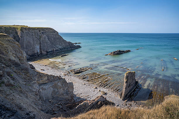 Vinegar Cove view  cliff walk from Bude Cornwall