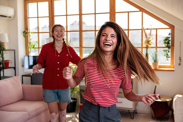 istock Two Friends Dancing and Having Fun at Home 2230961391