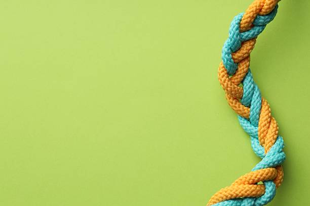 A close-up view of a securely tied rope and knot on a ship mast, highlighting the essential rigging used in maritime navigation.