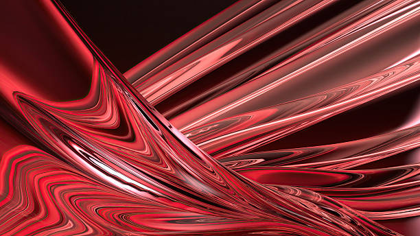 Modern art delicacy abstract background with red glass psychedelic curves
