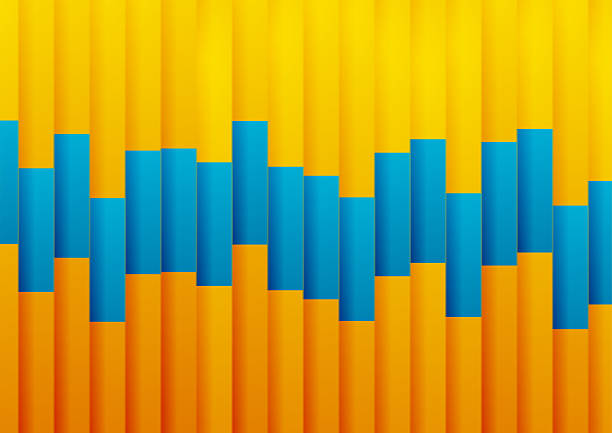 istock Contrast blue and orange stripes corporate geometric abstract background 2230965433