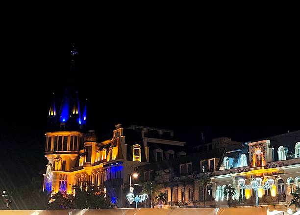istock Astronomical clock in the centre of Batumi at night 2230978110
