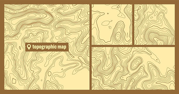 istock Colorful topographic map sets with contour lines. Geographic terrain grid, relief height elevation. Ground path pattern. Travel and navigation, cartography design element. Vector illustration 2230978763