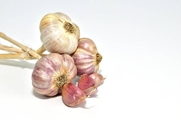 White garlic cut out shooting photo with fresh condition.