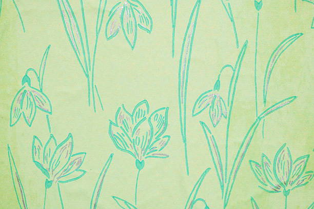 istock Old wallpaper on the wall. Old wallpaper for texture or background. 2230989450