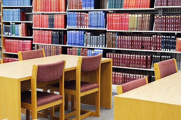 library indoors bookshelf and reading desk