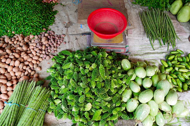 Vegetables on the Asian market. Vegetables on the market in Bangladesh