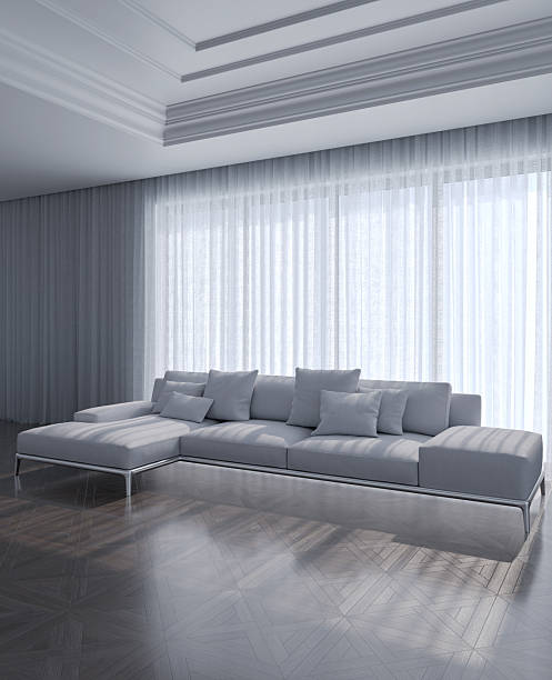 istock Large luxury modern bright interiors Living room mockup illustration 3D rendering image 2231008096