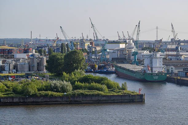 istock Port of Hamburg on Elbe river 2231011086