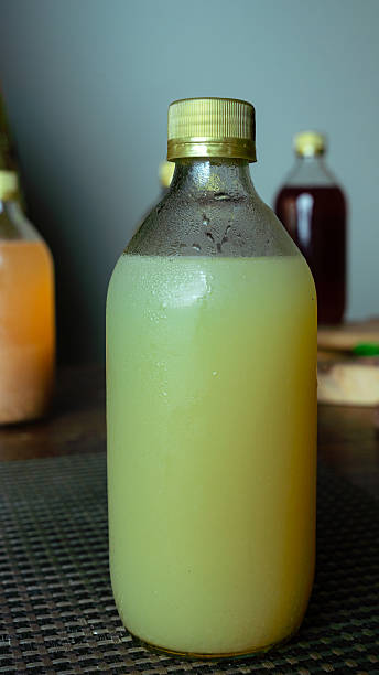 istock Refreshing kombucha fermented tea in a glass bottle 2231011659