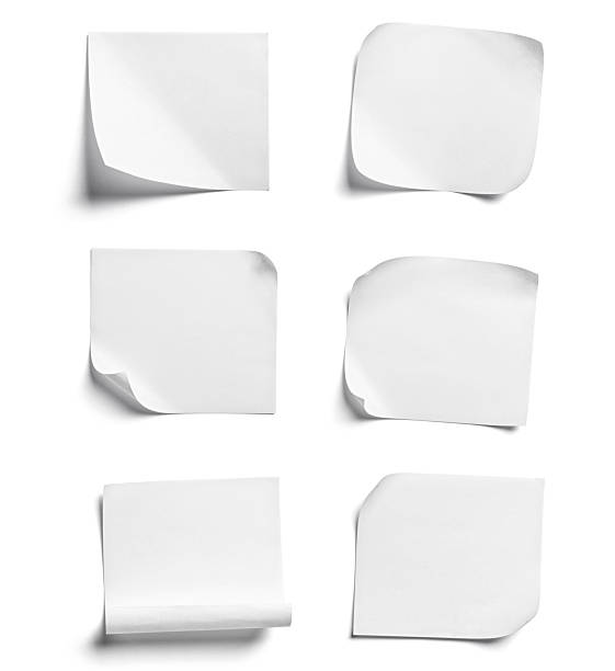 istock paper message note reminder adhesive sticker blank background white empty sticky tag sign office 2231013088