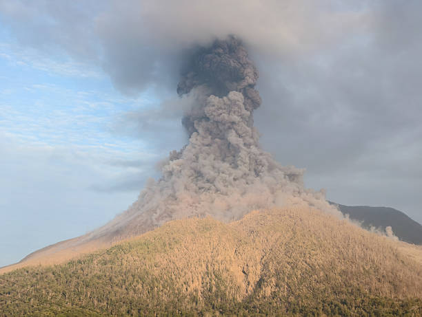istock Volcano erupts and emits volcanic ash. 2231016171