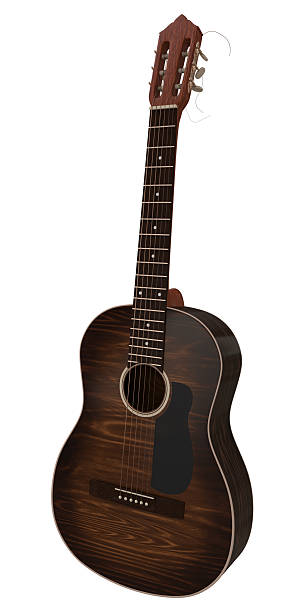 istock Classical brown guitar with wooden body 3d render 2231020094
