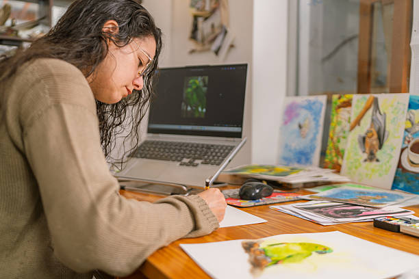 istock Graphic designer working on a new project in home studio 2231021214