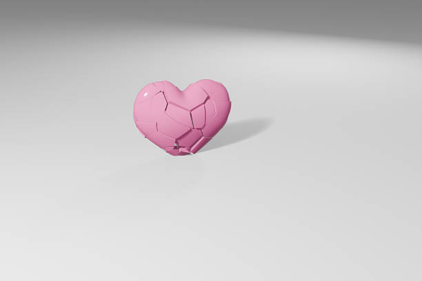 A pink heart mark that is beginning to break