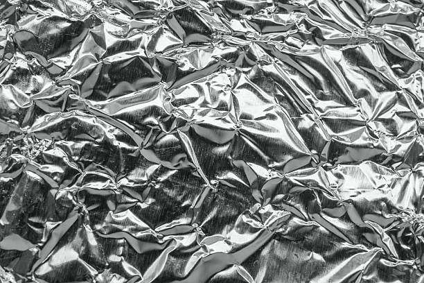 istock Shiny metal silver gray foil leaf crumpled texture background 2231023454