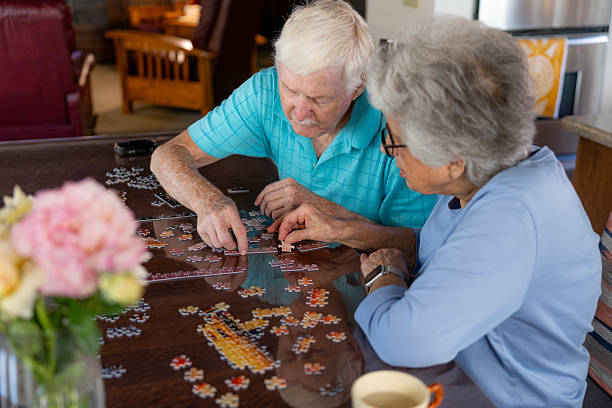istock Senior Couple Working on a Puzzle 2231023892
