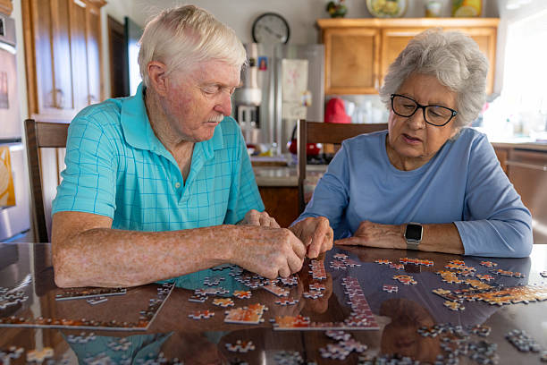 istock Senior Couple Working on a Puzzle 2231023898