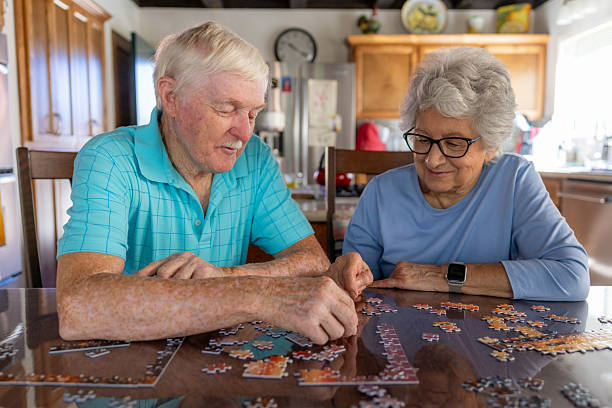 istock Senior Couple Working on a Puzzle 2231023899