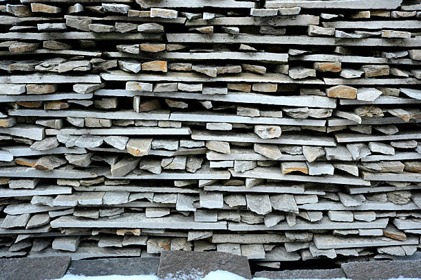 Wall of castle ruins, stone wall texture . Medieval castle ruins, old European architecture.