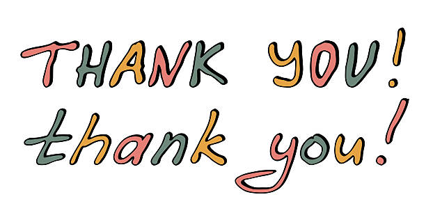 istock Hand drawn colorful lettering. Cute thank you doodle. Holiday clipart 2231052214