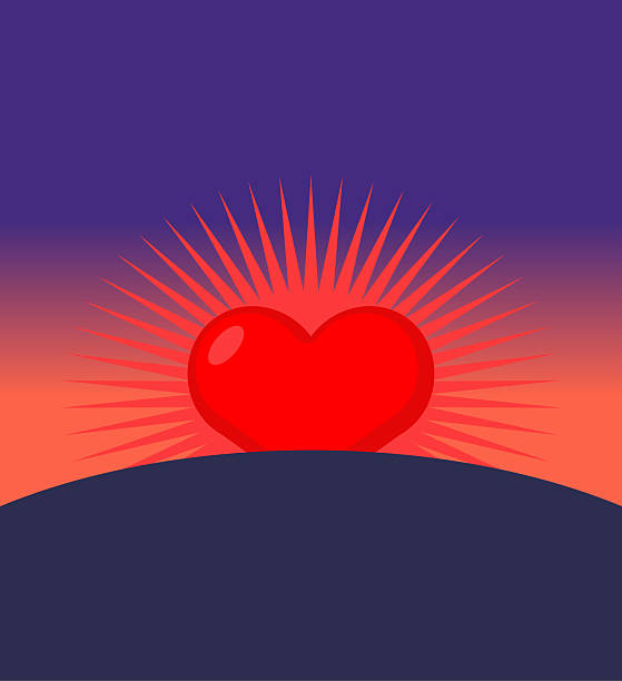 istock Bright red heart rising over horizon with radiant rays, symbolizing hope, love, and new beginnings in relationships or emotions. 2231055447