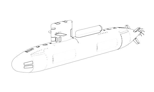 istock Submarine military machine in black and white 2231061594