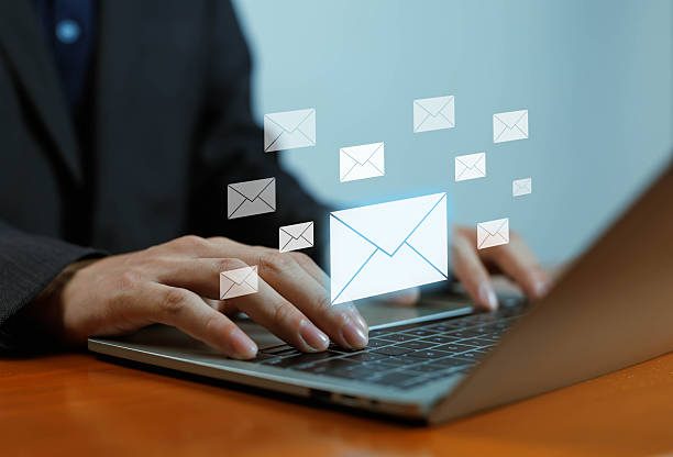 istock Email on virtual screen, new email notification concept for business email communication, internet technology, message notification inbox 2231064110