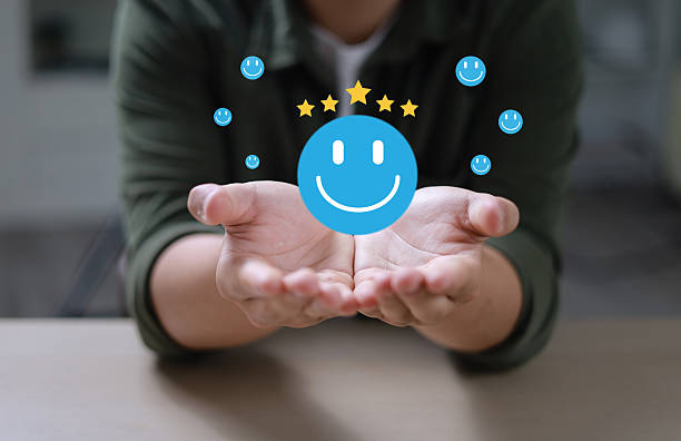 istock Customer Satisfaction Survey (CSAT) Concept Smiley Face Icon Customer Satisfaction Score 2231064810