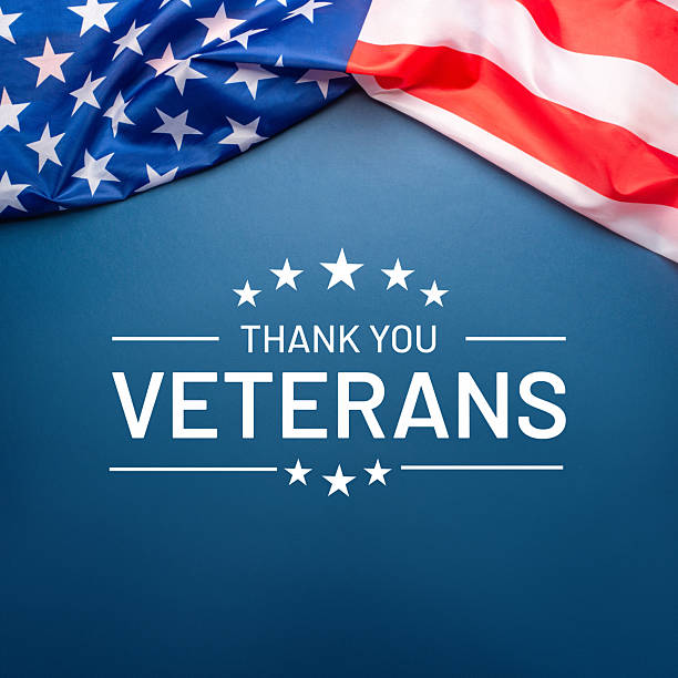 istock Blue background with American flag. 2231070667