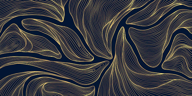 istock Vector leaf line background, luxury japanese style art deco leaves. Premium jungle wallpaper, nature ornament, premium jungle pattern. 2231070798