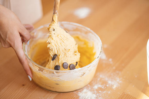 Easter bunny tea cake making, dough on kneading plate