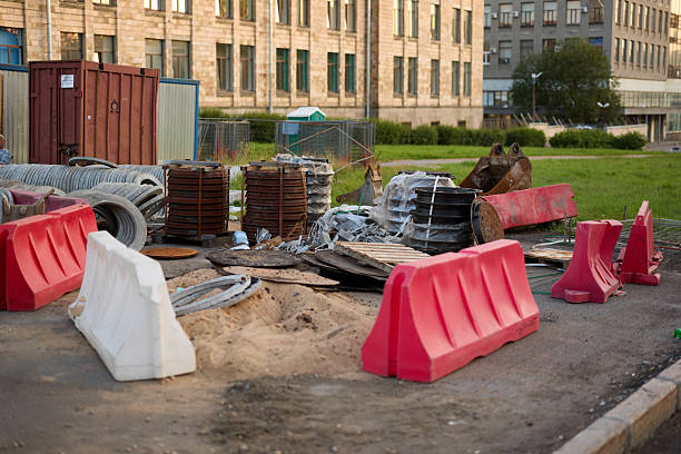 istock An Urban Construction Site featuring various Barriers and construction Equipment present 2231088924