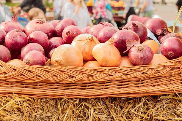 onion vegetable village market place retail process rural basket box foreground material texture object