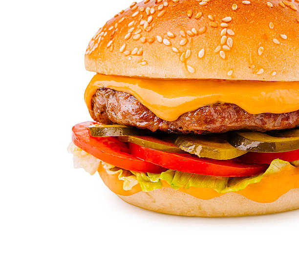 istock Delicious cheeseburger with fresh toppings on sesame seed bun 2231101297