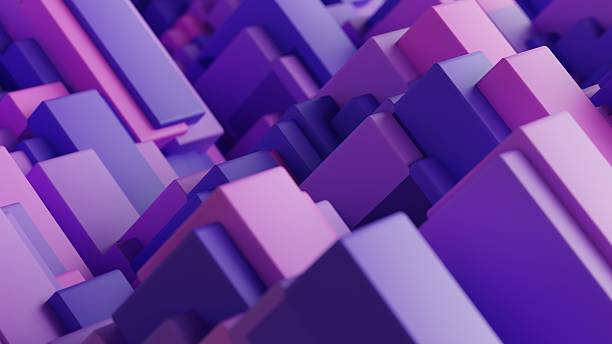 istock Purple Pink 3D Geometric Blocks Abstract Background 2231106520