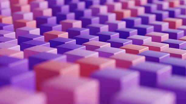 istock Purple Pink 3D Geometric Blocks Abstract Background 2231106943