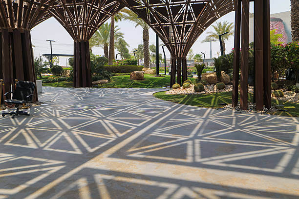 istock Architectural Pergola and Desert Garden in Boulevard, Riyadh. 2231136696