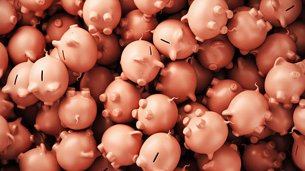 istock Pink Color Porcelain Piggy bank Stack 2231150932